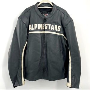 Alpine Sport Leather Motorcycle Jacket With Armor Size 50 (US size M) Bl…